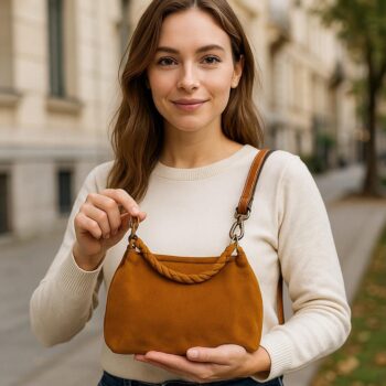 Sac en cuir de cerf velours véritable – Image 3
