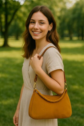 Sac en cuir de cerf velours véritable – Image 4
