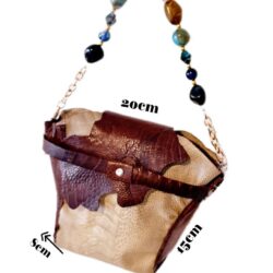 Sac à main en cuir véritable de pieds d'autruche