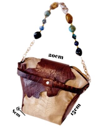 Sac à main en cuir véritable de pieds d'autruche