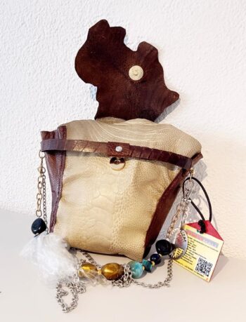 Sac à main en cuir véritable de pieds d'autruche – Image 2